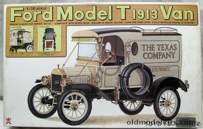 Bandai 1/16 1913 Ford Model T Delivery Van Texas Company (Texaco) - with Real Wood Parts-  Templeton & Sons Taxidermists / Carnation Milk / Hobley & Sons Bakers, 38062 plastic model kit